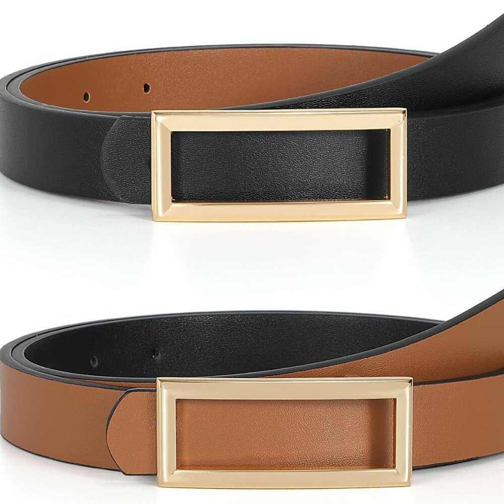 Women Reversible Leather Belts for Jeans Pants Dresses Ladies Fashion Belts with